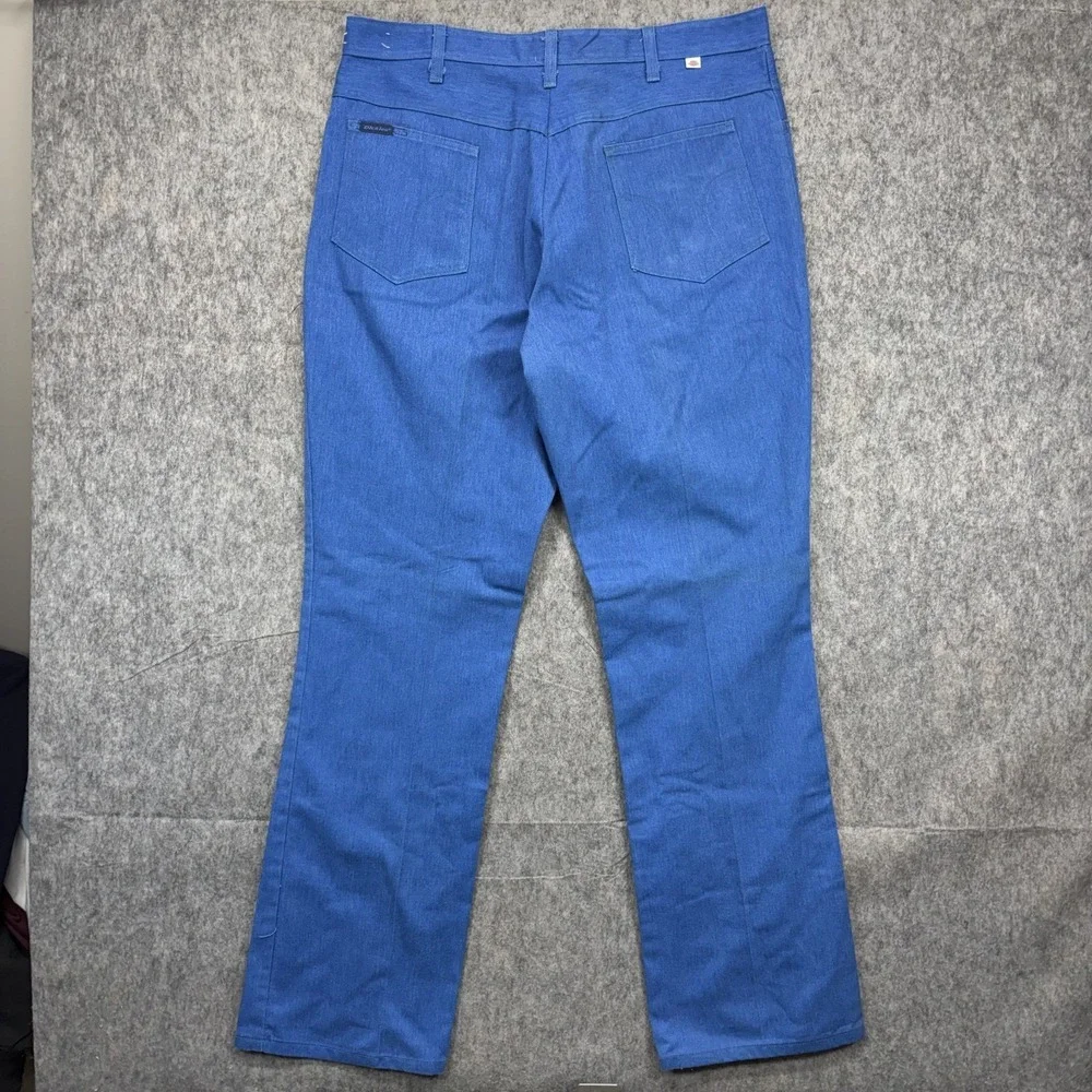 True Vintage 1970s Dickies Chino Work Pants Navy Blue Talon Zipper Men's 36 x 33